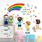 Small Hands Change The World" Wall Decals - Inspirational Rainbow Handprint Wall Stickers - Colorful Watercolor Decor for Classrooms, Playrooms, Nurseries, & School Libraries